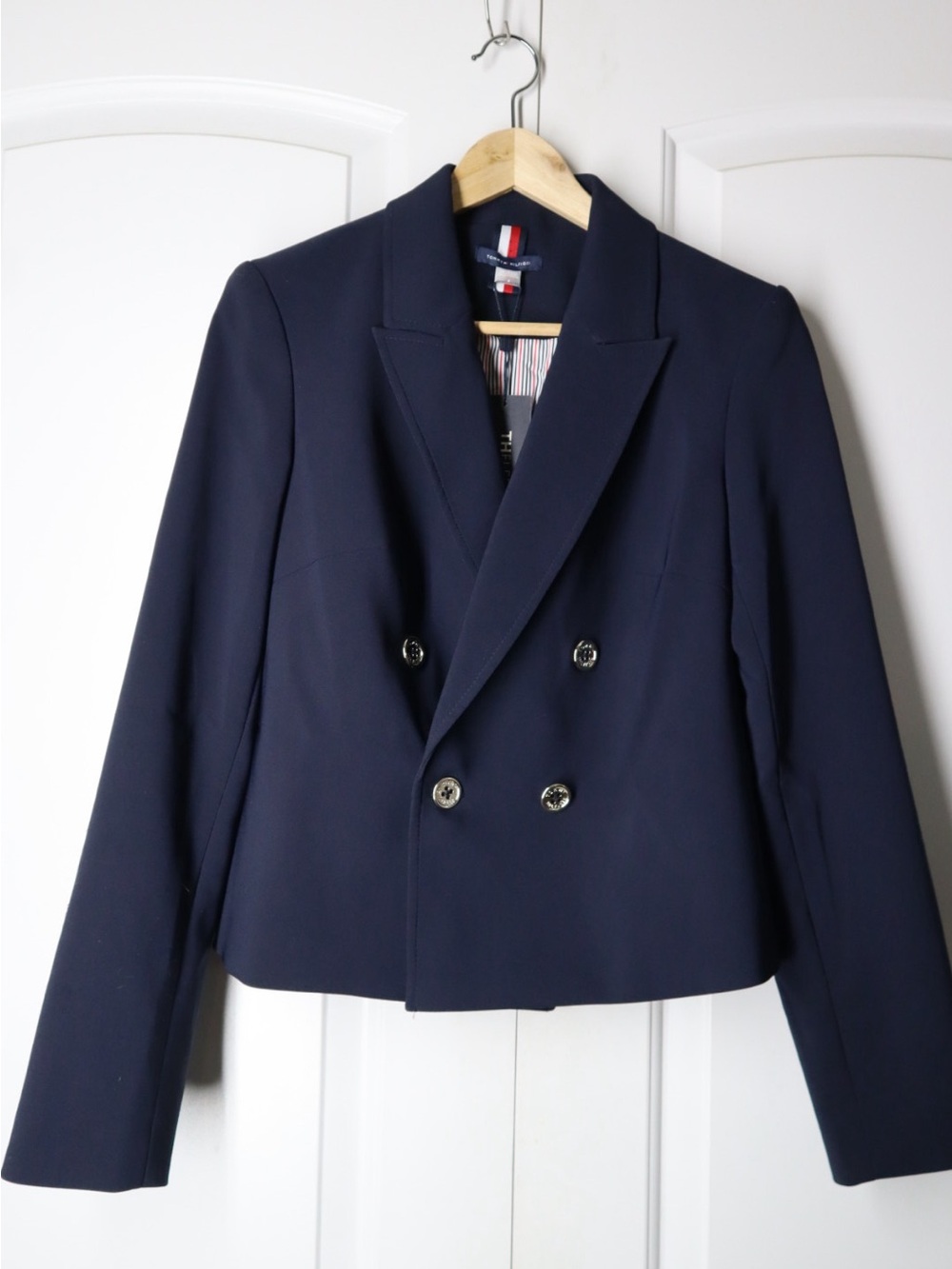 NWT Tommy Hilfiger Navy Double-Breasted Women's Blazer